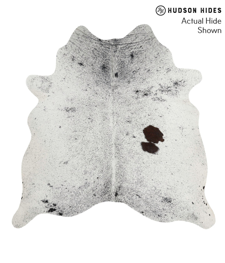 Salt and Pepper Black X-Large Brazilian Cowhide Rug 6'4"H x 6'3"W #68558 by Hudson Hides