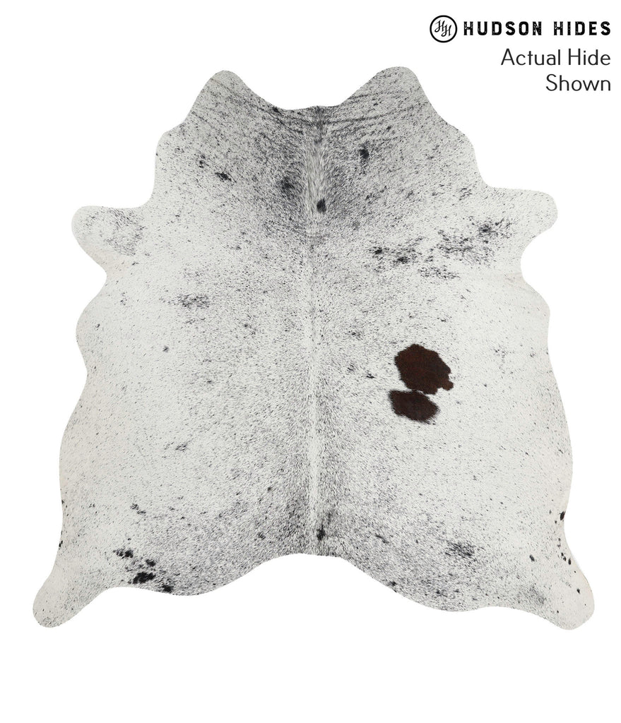 Salt and Pepper Black X-Large Brazilian Cowhide Rug 6'4"H x 6'3"W #68558 by Hudson Hides