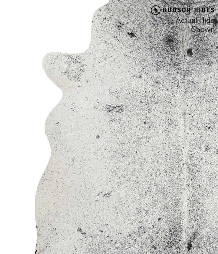 Salt and Pepper Black X-Large Brazilian Cowhide Rug 6'4"H x 6'3"W #68558 by Hudson Hides