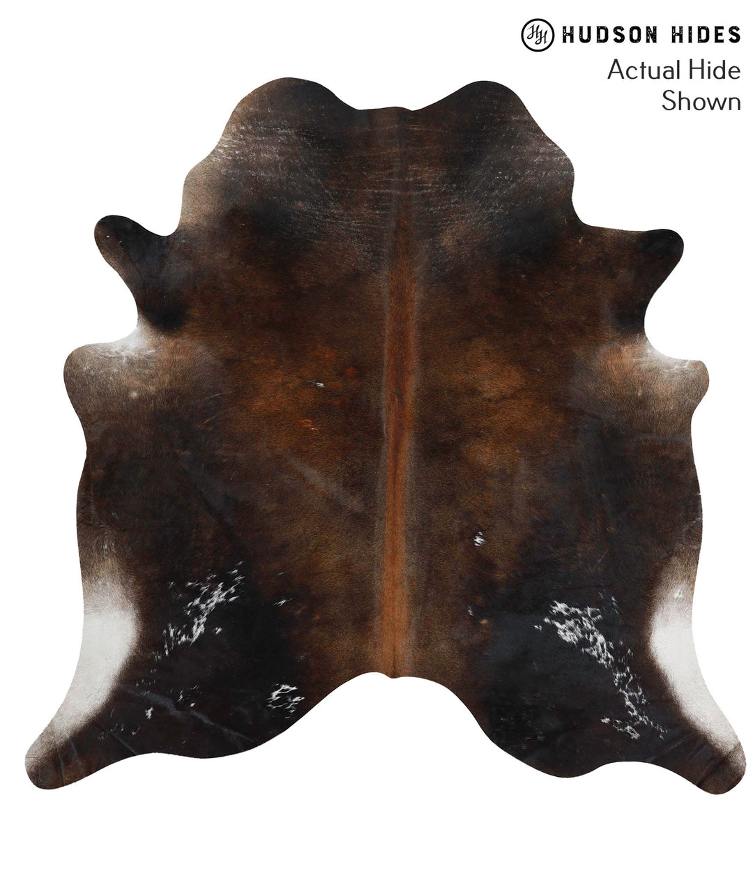 Chocolate X-Large Brazilian Cowhide Rug 6'3"H x 6'4"W #68637 by Hudson