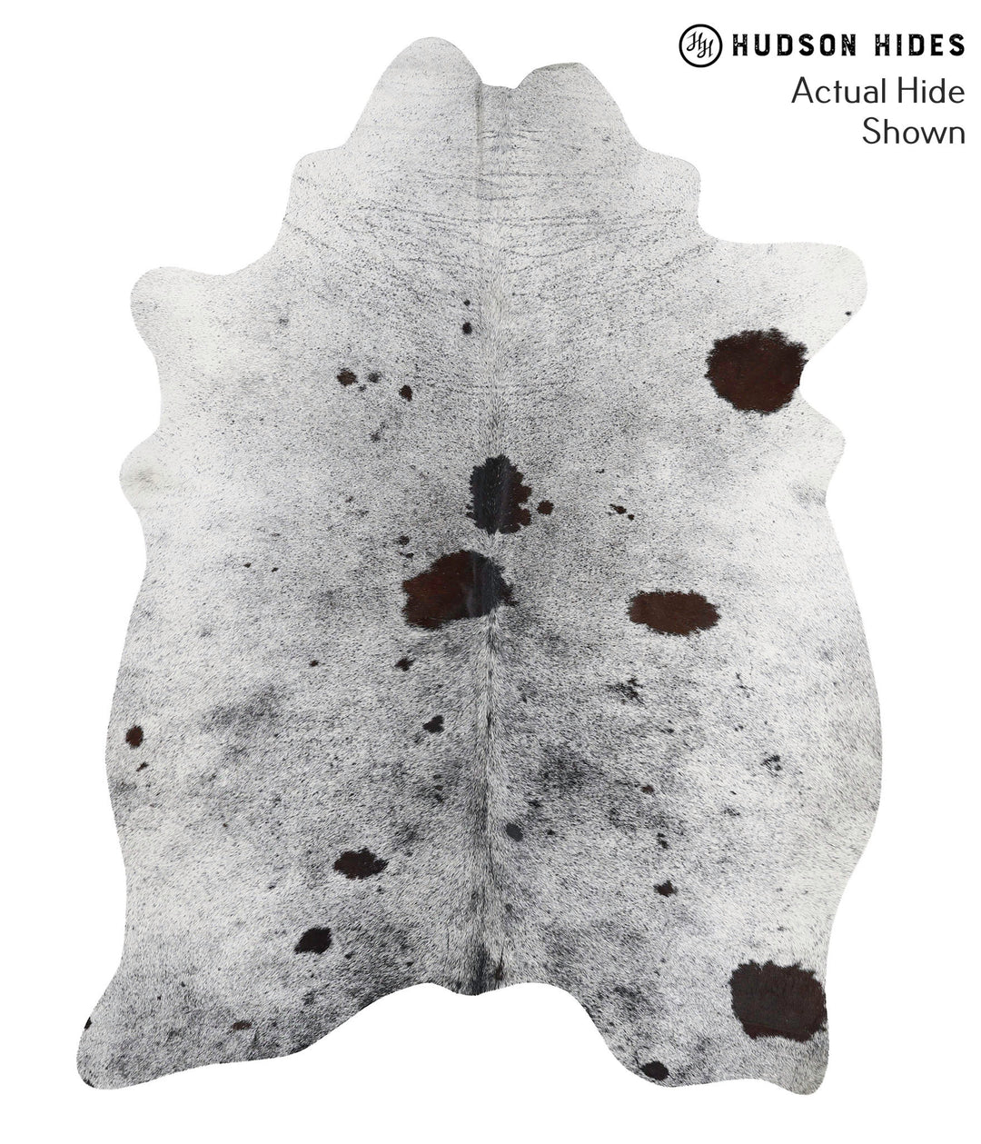 Salt and Pepper Black Large Brazilian Cowhide Rug 7'1"H x 5'6"W #68712
