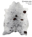 Salt and Pepper Black Large Brazilian Cowhide Rug 7'1"H x 5'6"W #68712 by Hudson Hides