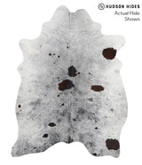 Salt and Pepper Black Large Brazilian Cowhide Rug 7'1"H x 5'6"W #68712 by Hudson Hides