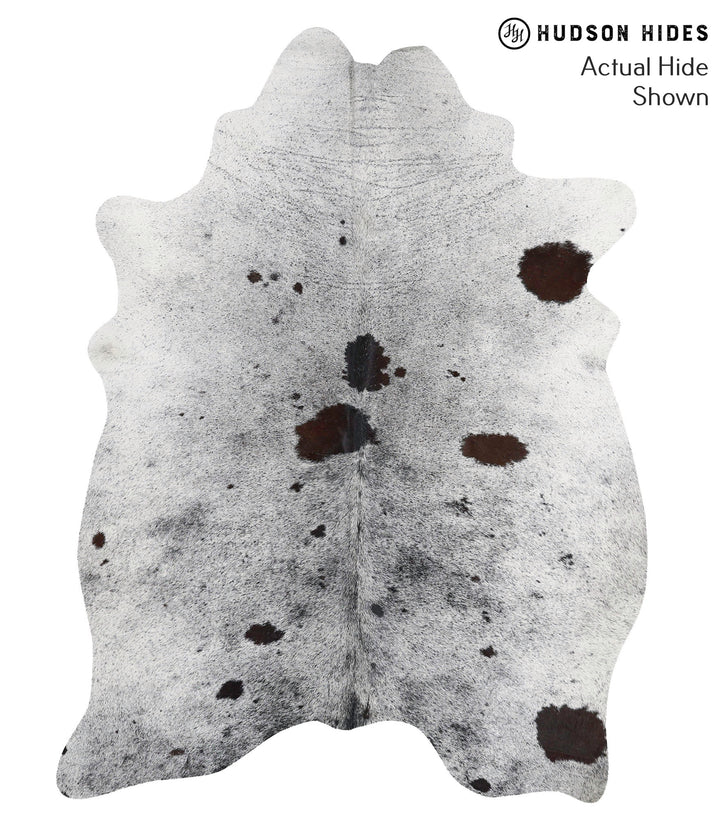Salt and Pepper Black Large Brazilian Cowhide Rug 7'1"H x 5'6"W #68712 by Hudson Hides