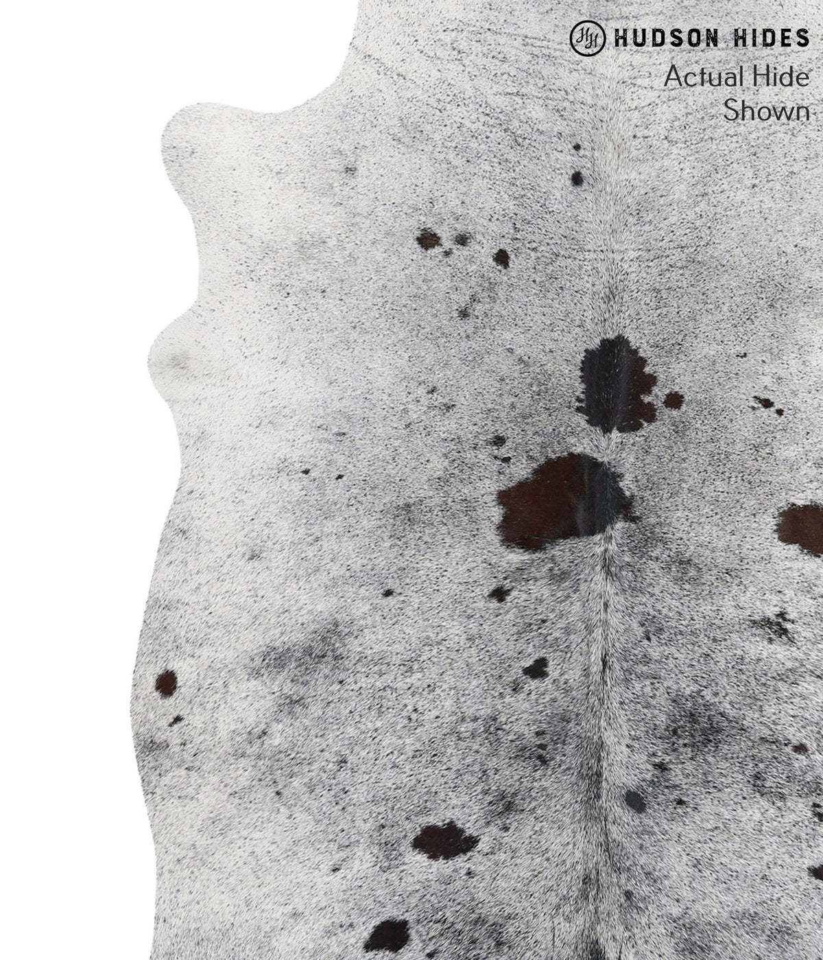 Salt and Pepper Black Large Brazilian Cowhide Rug 7'1"H x 5'6"W #68712 by Hudson Hides