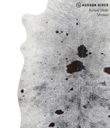 Salt and Pepper Black Large Brazilian Cowhide Rug 7'1"H x 5'6"W #68712 by Hudson Hides