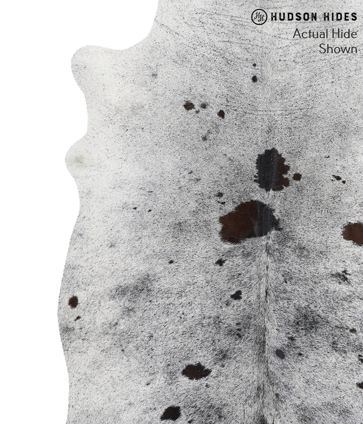 Salt and Pepper Black Large Brazilian Cowhide Rug 7'1"H x 5'6"W #68712 by Hudson Hides