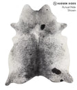 Salt and Pepper Black X-Large Brazilian Cowhide Rug 7'3"H x 6'1"W #68822 by Hudson Hides