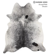 Salt and Pepper Black X-Large Brazilian Cowhide Rug 7'3"H x 6'1"W #68822 by Hudson Hides
