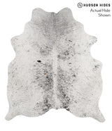 Salt and Pepper Black Large Brazilian Cowhide Rug 6'7"H x 5'9"W #68971 by Hudson Hides