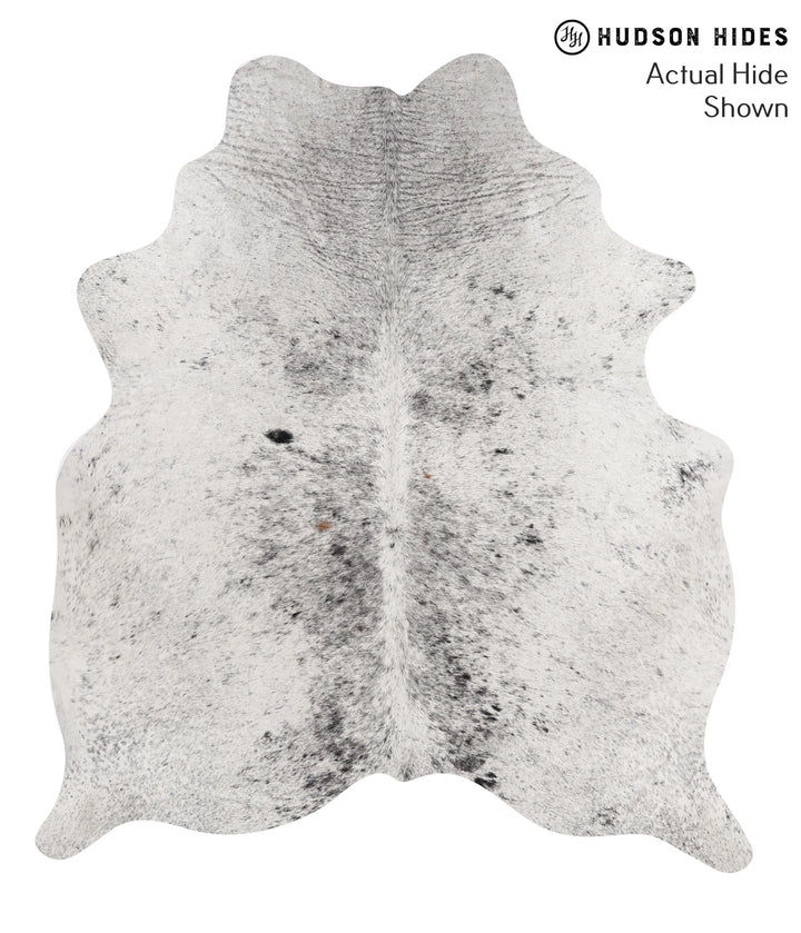 Salt and Pepper Black Large Brazilian Cowhide Rug 6'7"H x 5'9"W #68971 by Hudson Hides