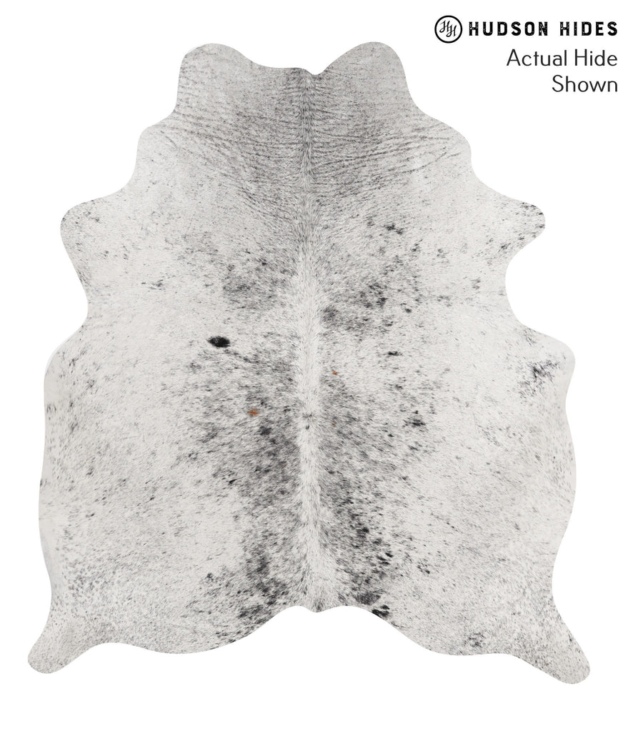 Salt and Pepper Black Large Brazilian Cowhide Rug 6'7"H x 5'9"W #68971 by Hudson Hides