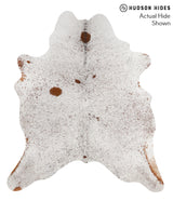 Salt and Pepper Brown X-Large Brazilian Cowhide Rug 7'2"H x 6'3"W #69021 by Hudson Hides