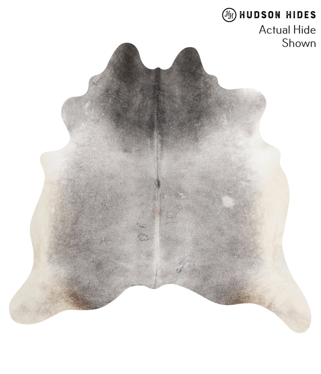 Medium Grey X-Large Brazilian Cowhide Rug 6'7"H x 6'11"W #69059 by Hud
