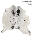 Salt and Pepper Black X-Large Brazilian Cowhide Rug 6'4"H x 6'3"W #69171 by Hudson Hides