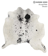 Salt and Pepper Black X-Large Brazilian Cowhide Rug 6'4"H x 6'3"W #69171 by Hudson Hides