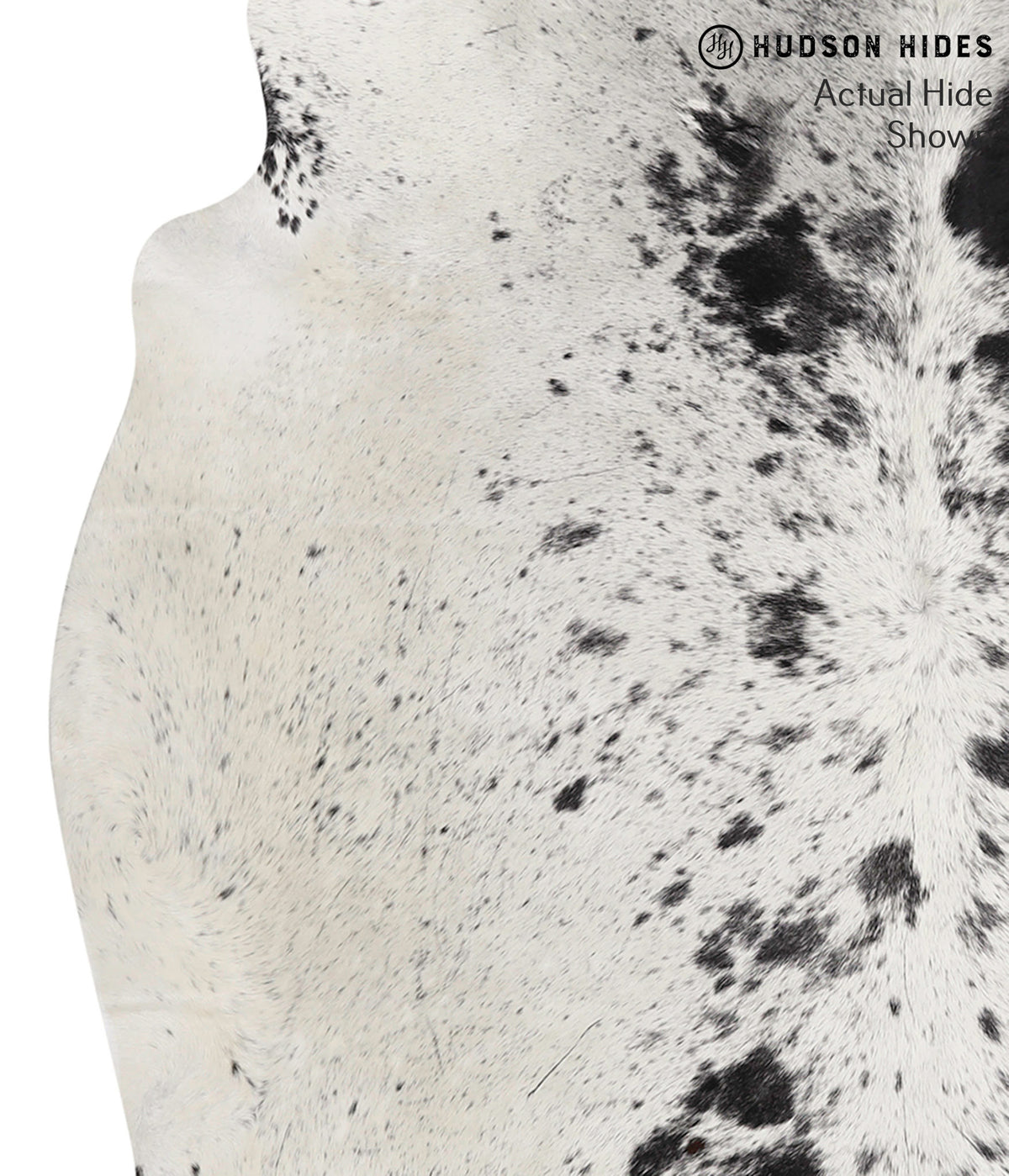Salt and Pepper Black X-Large Brazilian Cowhide Rug 6'4"H x 6'3"W #69171 by Hudson Hides