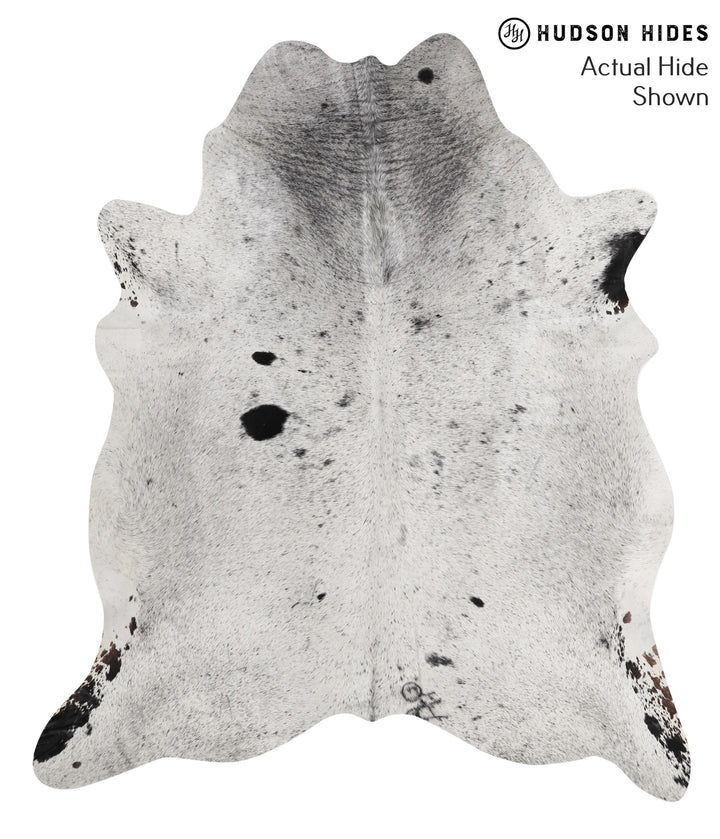 Salt and Pepper Black XX-Large Brazilian Cowhide Rug 7'8"H x 6'6"W #69283 by Hudson Hides