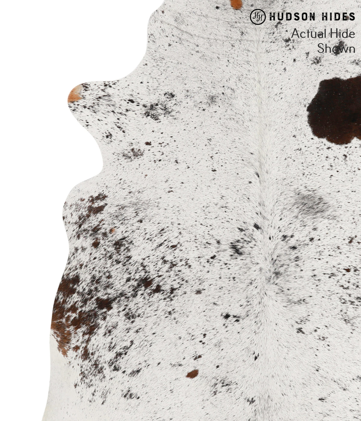 Salt and Pepper Brown Large Brazilian Cowhide Rug 6'6"H x 5'11"W #69306 by Hudson Hides