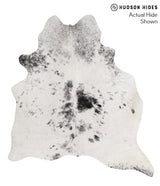 Salt and Pepper Black X-Large Brazilian Cowhide Rug 7'3"H x 6'3"W #69308 by Hudson Hides