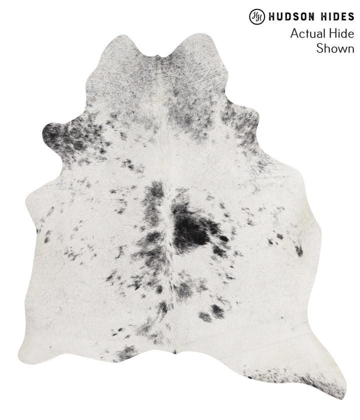 Salt and Pepper Black X-Large Brazilian Cowhide Rug 7'3"H x 6'3"W #69308 by Hudson Hides