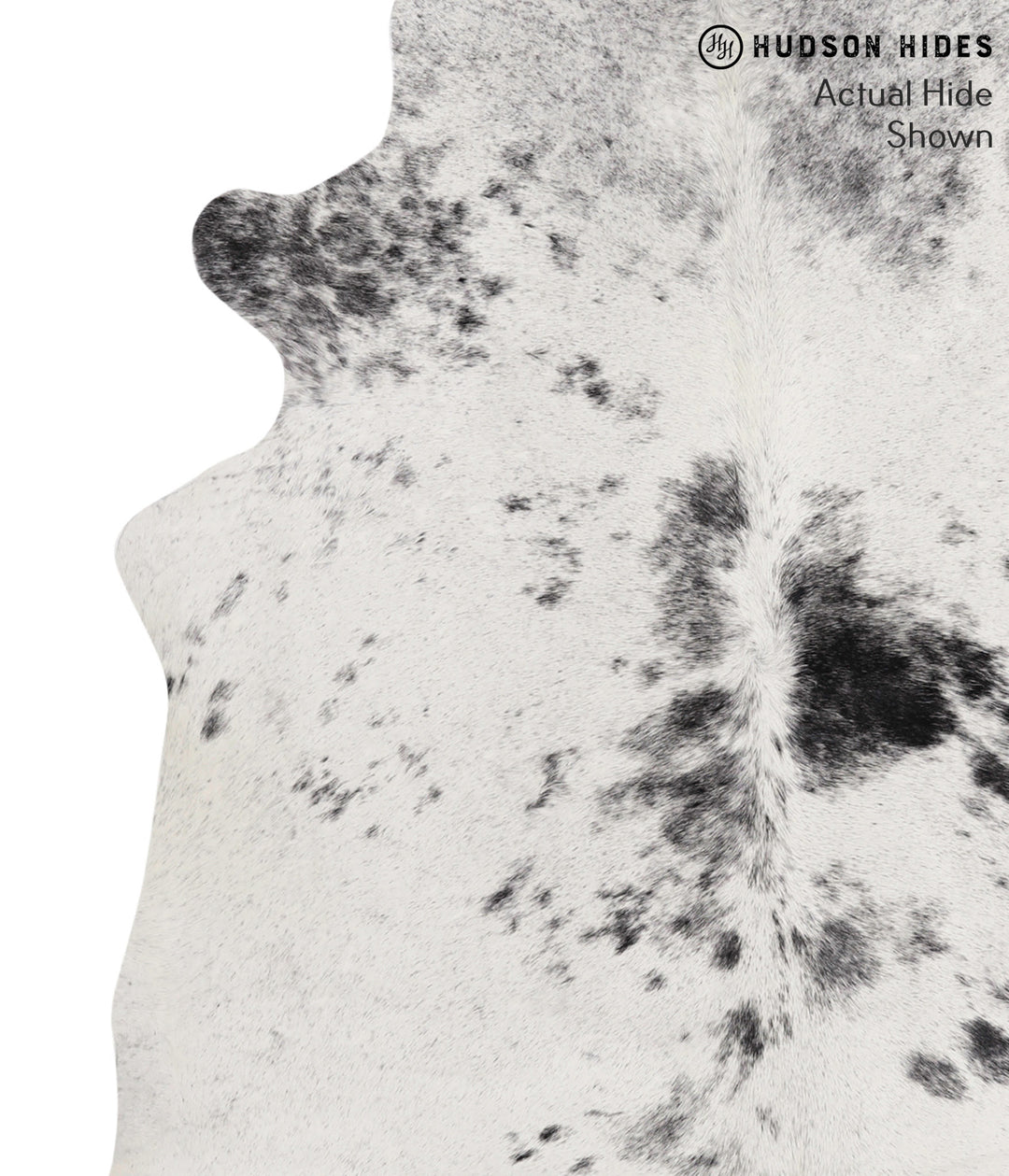 Salt and Pepper Black X-Large Brazilian Cowhide Rug 7'3"H x 6'3"W #693