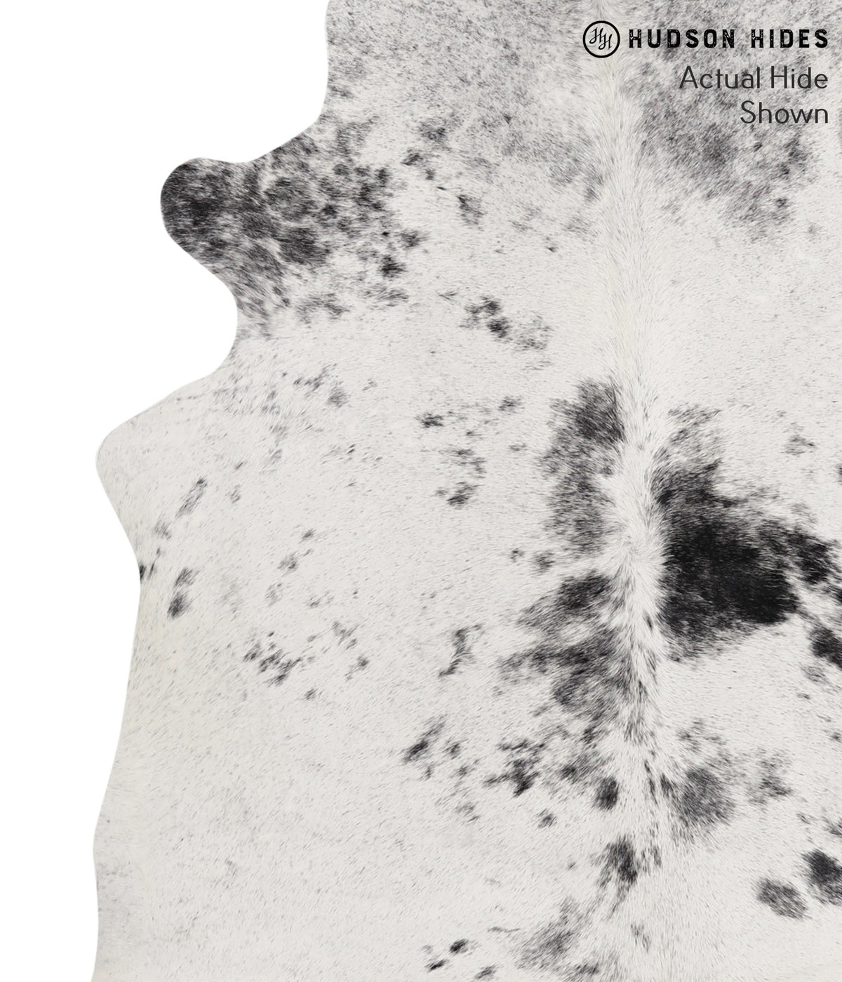 Salt and Pepper Black X-Large Brazilian Cowhide Rug 7'3"H x 6'3"W #69308 by Hudson Hides