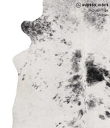 Salt and Pepper Black X-Large Brazilian Cowhide Rug 7'3"H x 6'3"W #69308 by Hudson Hides