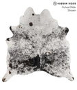 Salt and Pepper Black X-Large Brazilian Cowhide Rug 6'7"H x 6'4"W #69312 by Hudson Hides