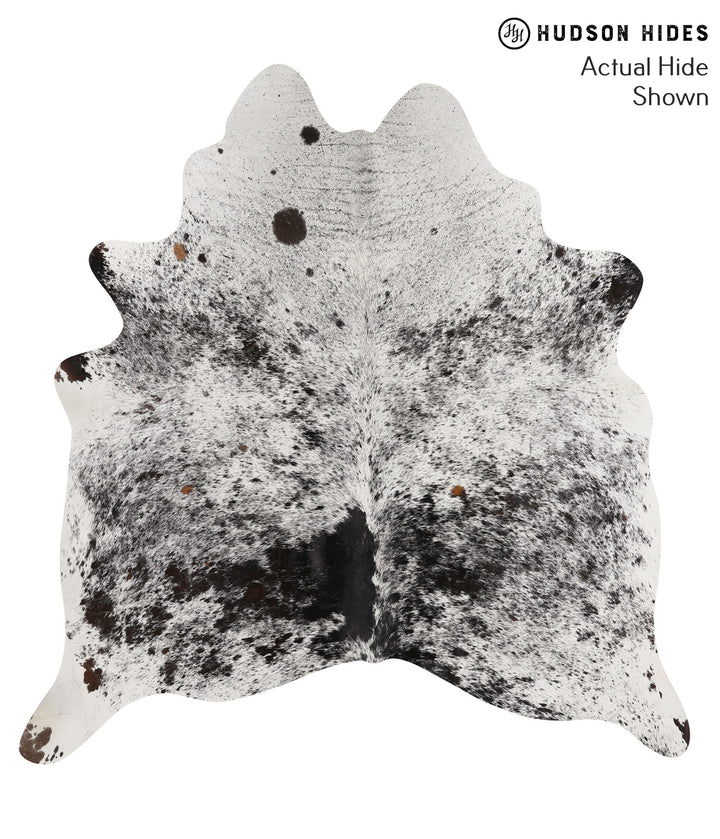 Salt and Pepper Black X-Large Brazilian Cowhide Rug 6'7"H x 6'4"W #69312 by Hudson Hides