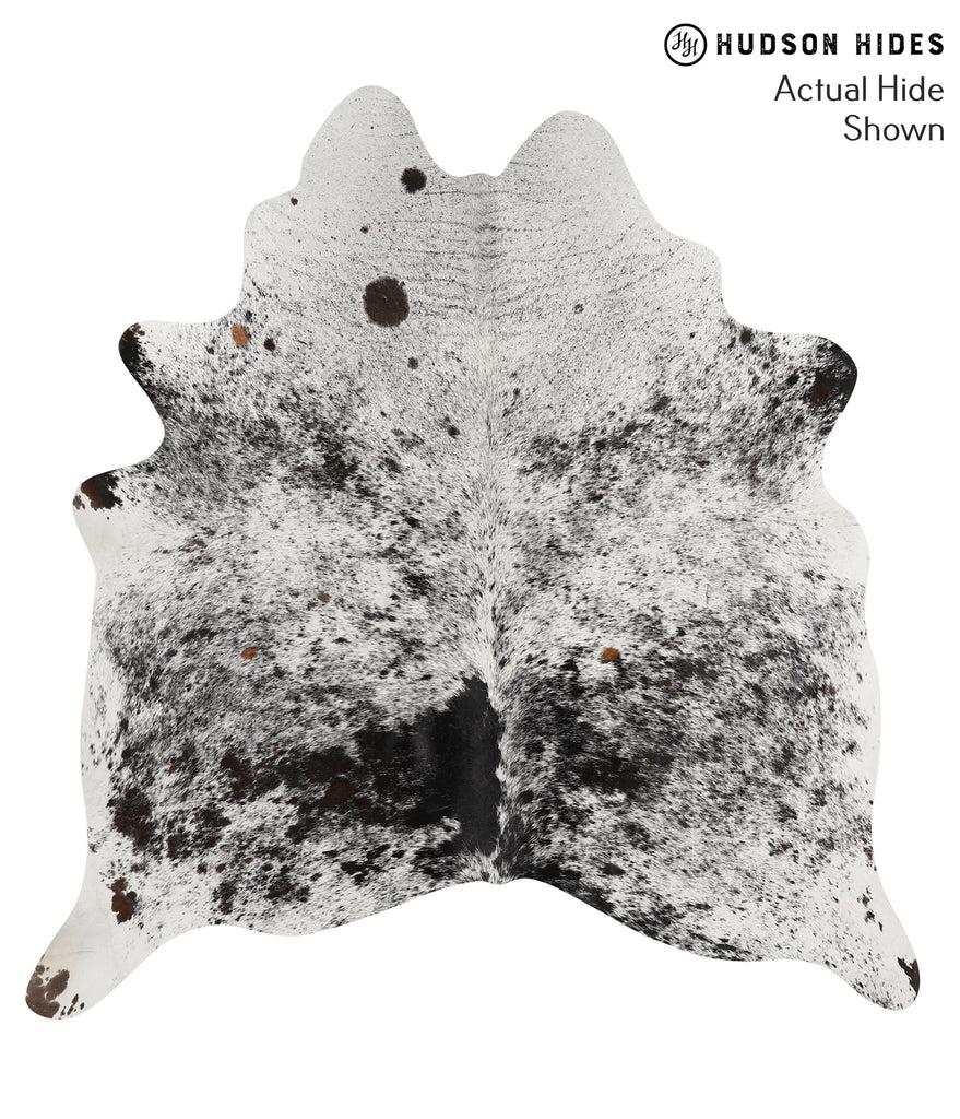 Salt and Pepper Black X-Large Brazilian Cowhide Rug 6'7"H x 6'4"W #69312 by Hudson Hides