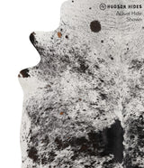 Salt and Pepper Black X-Large Brazilian Cowhide Rug 6'7"H x 6'4"W #69312 by Hudson Hides