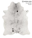 Salt and Pepper Black Large Brazilian Cowhide Rug 6'6"H x 5'6"W #69320 by Hudson Hides