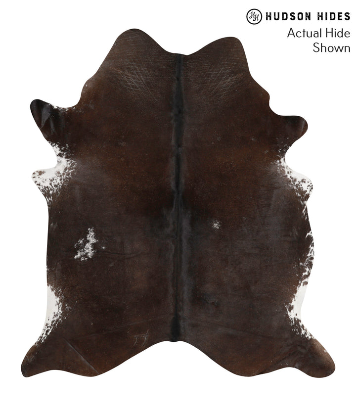 Chocolate and White X-Large Brazilian Cowhide Rug 6'8"H x 6'0"W #69464 by Hudson Hides