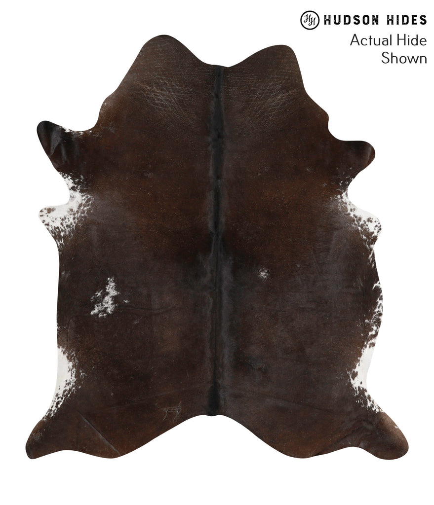 Chocolate and White X-Large Brazilian Cowhide Rug 6'8"H x 6'0"W #69464 by Hudson Hides