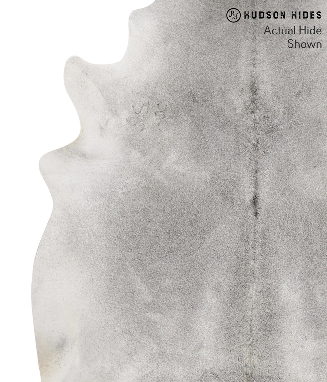 Medium Grey X-Large Brazilian Cowhide Rug 7'1"H x 6'4"W #69485 by Huds