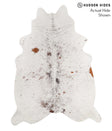 Salt and Pepper Brown Large Brazilian Cowhide Rug 7'3"H x 5'5"W #69667 by Hudson Hides