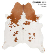 Brown and White X-Large Brazilian Cowhide Rug 7'4"H x 6'3"W #69831 by Hudson Hides