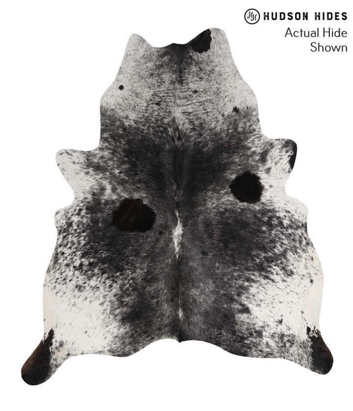 Salt and Pepper Black X-Large Brazilian Cowhide Rug 6'11"H x 6'2"W #70000 by Hudson Hides