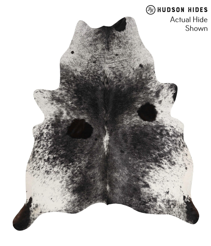 Salt and Pepper Black X-Large Brazilian Cowhide Rug 6'11"H x 6'2"W #70000 by Hudson Hides