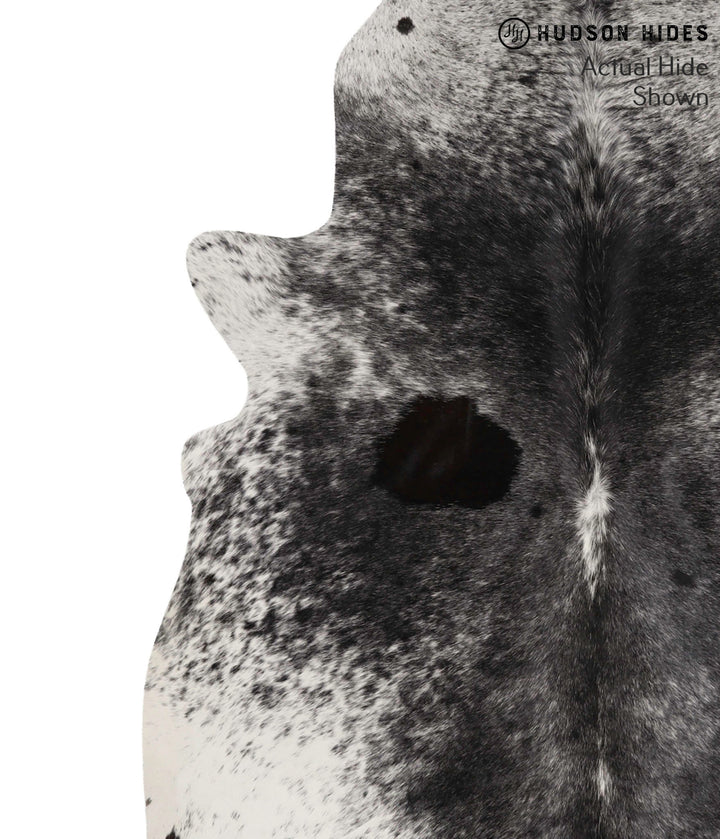 Salt and Pepper Black X-Large Brazilian Cowhide Rug 6'11"H x 6'2"W #70000 by Hudson Hides
