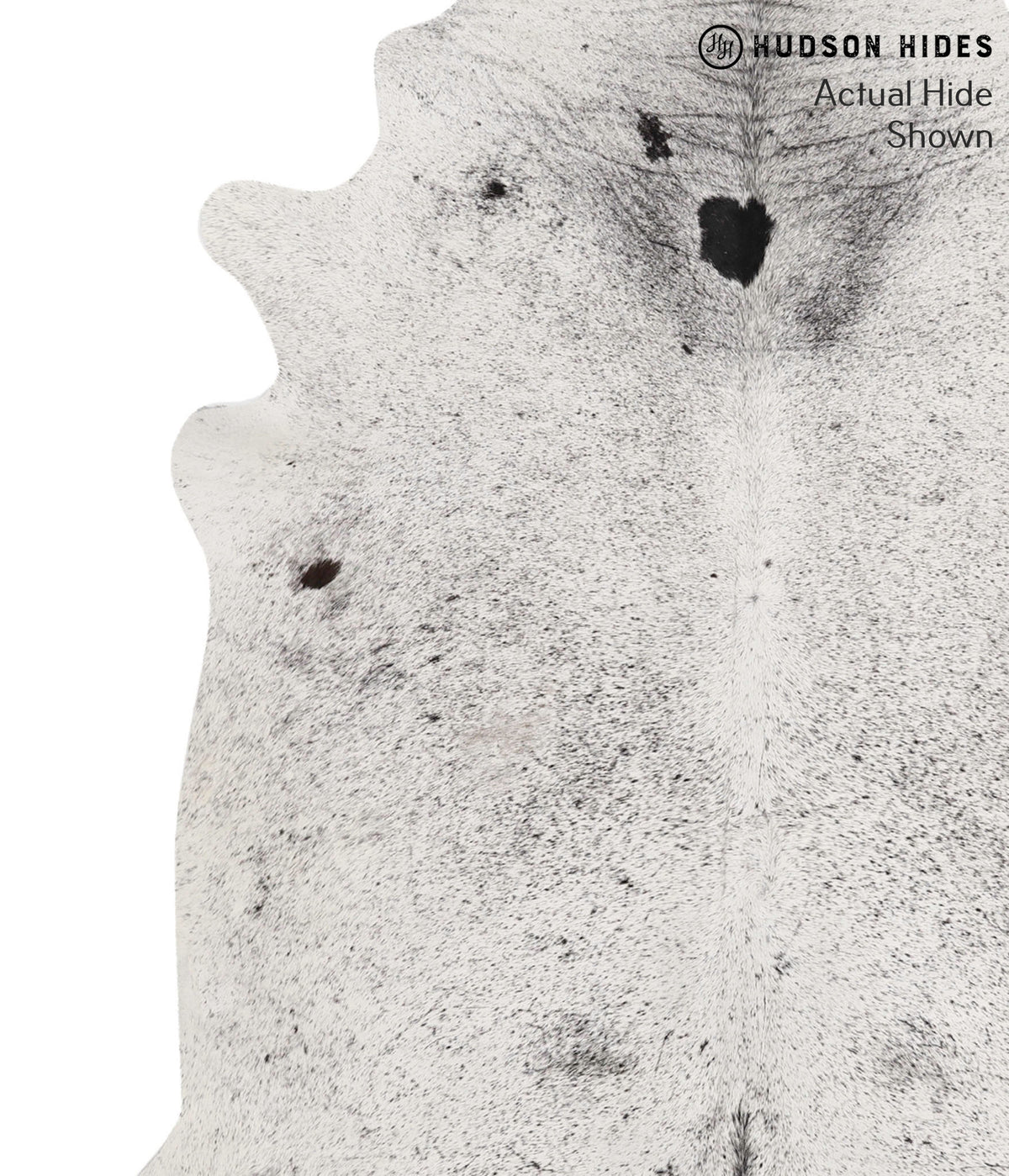 Salt and Pepper Black Large Brazilian Cowhide Rug 6'7"H x 5'9"W #70028 by Hudson Hides