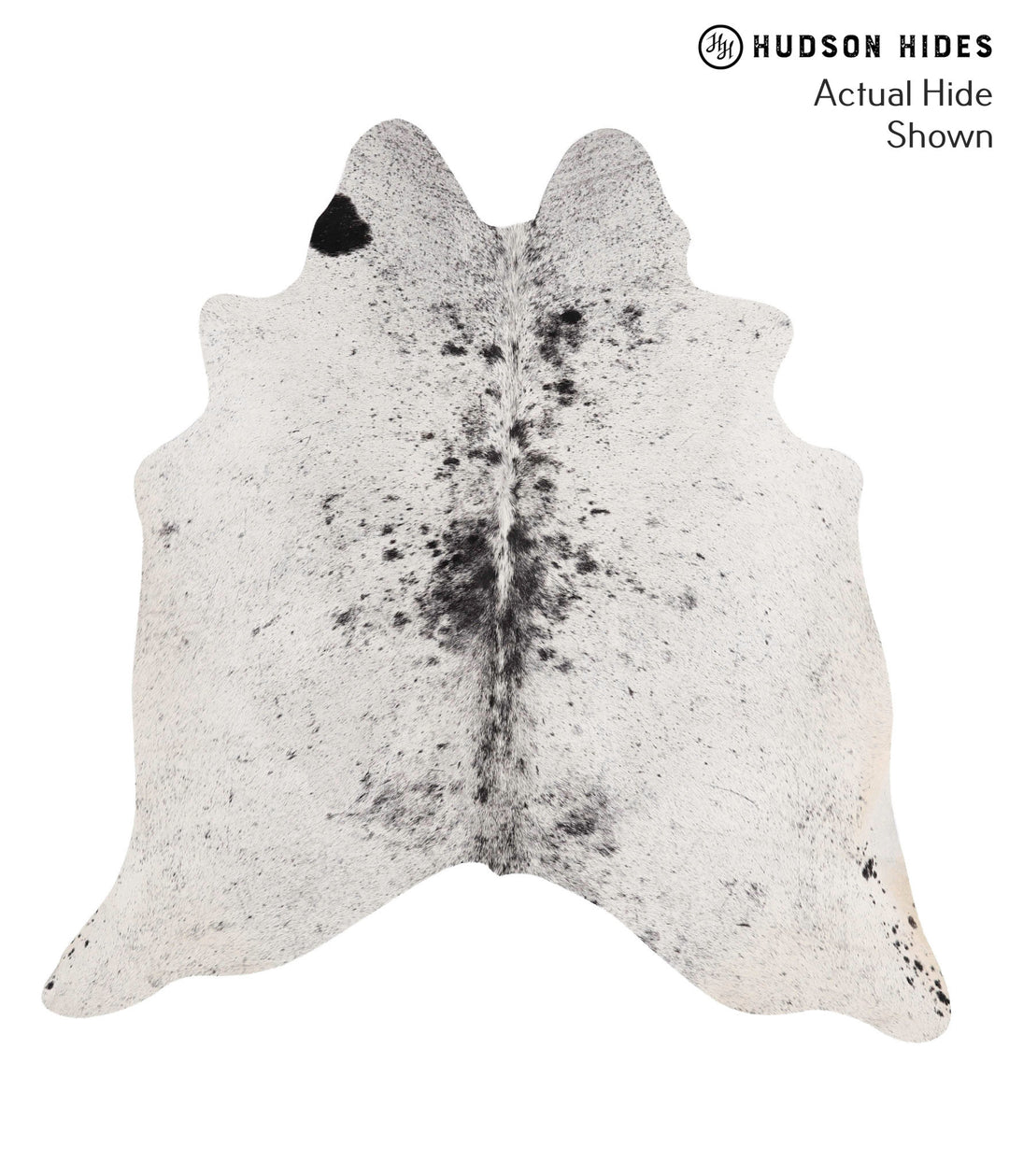 Salt and Pepper Black Large Brazilian Cowhide Rug 6'1"H x 5'10"W #7024