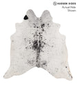 Salt and Pepper Black Large Brazilian Cowhide Rug 6'1"H x 5'10"W #70247 by Hudson Hides