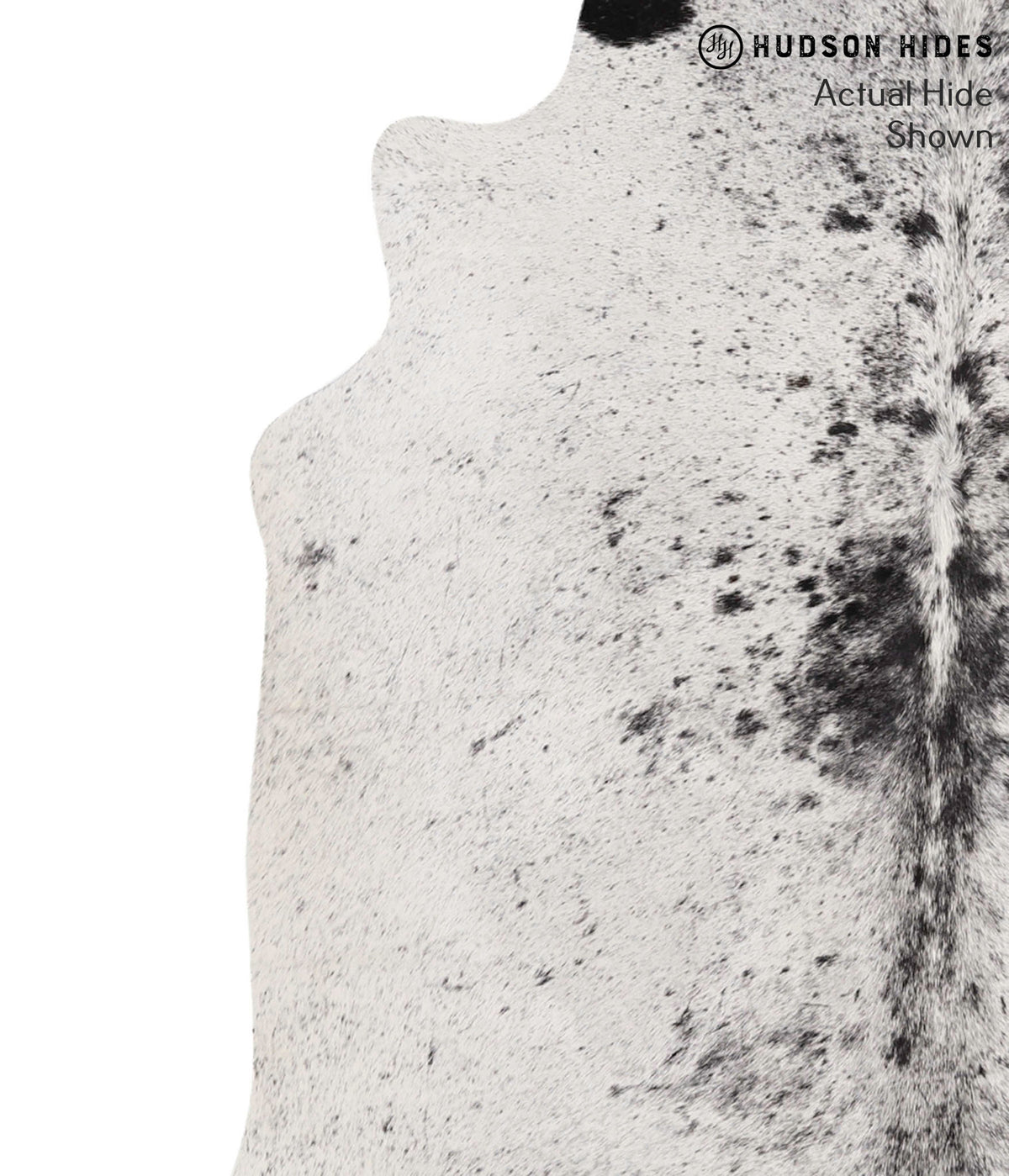 Salt and Pepper Black Large Brazilian Cowhide Rug 6'1"H x 5'10"W #70247 by Hudson Hides