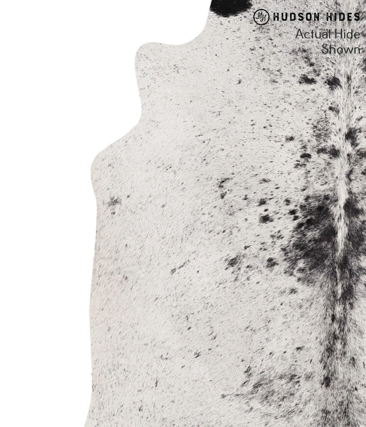 Salt and Pepper Black Large Brazilian Cowhide Rug 6'1"H x 5'10"W #70247 by Hudson Hides