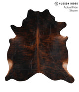 Dark Brindle X-Large Brazilian Cowhide Rug 6'8"H x 6'3"W #70248 by Hudson Hides