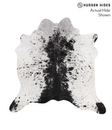 Salt and Pepper Black X-Large Brazilian Cowhide Rug 6'4"H x 6'4"W #70341 by Hudson Hides