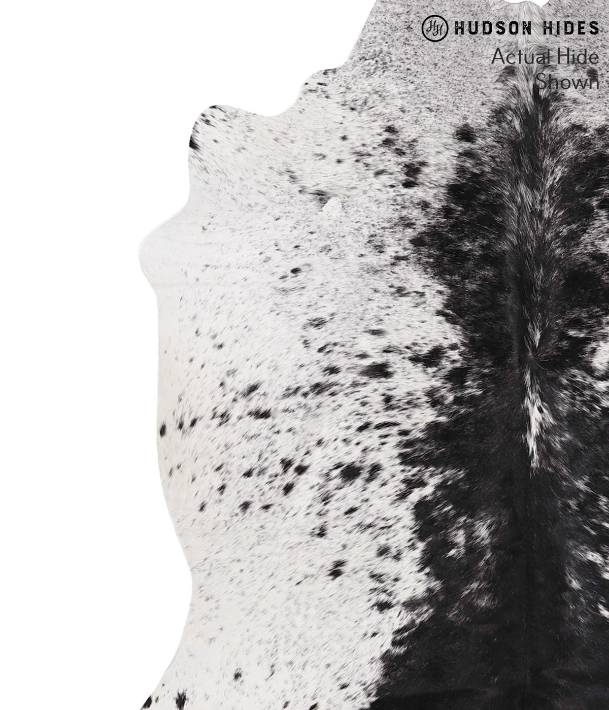 Salt and Pepper Black X-Large Brazilian Cowhide Rug 6'4"H x 6'4"W #70341 by Hudson Hides