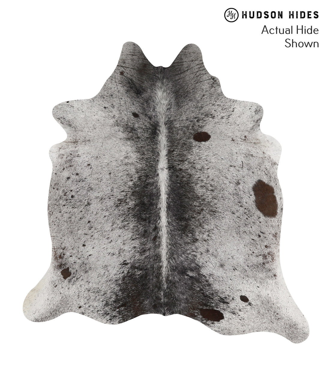 Salt and Pepper Brown Large Brazilian Cowhide Rug 6'2"H x 5'10"W #7047